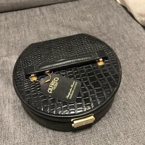 Alfred Design Black Crocodile-Embossed Leather Handbag